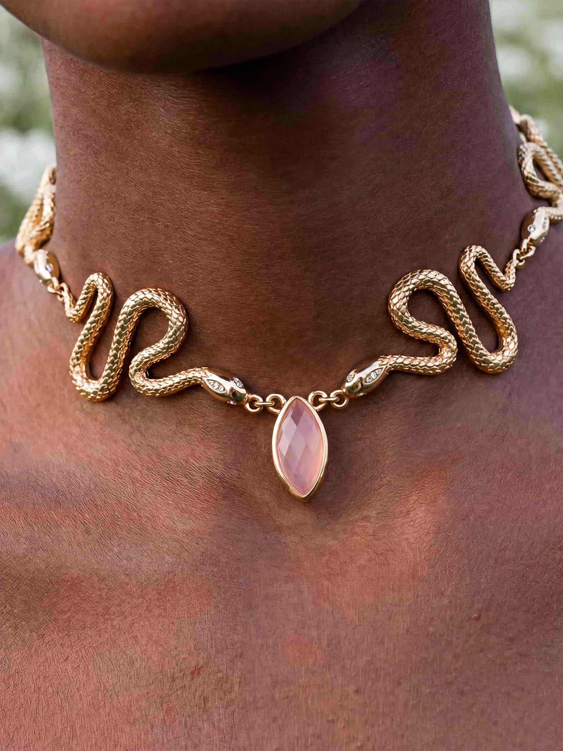Mother of Pearl Serpentina Snake Choker.