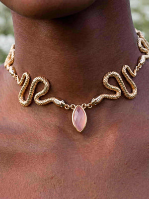Mother of Pearl Serpentina Snake Choker.