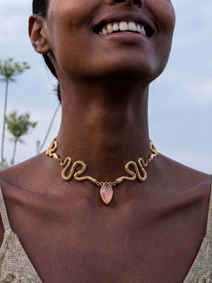 Mother of Pearl Serpentina Snake Choker.