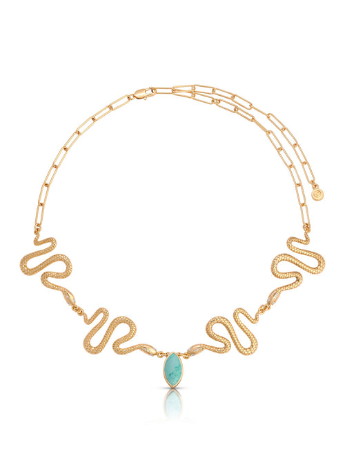 Turquoise Serpentina Snake Choker.