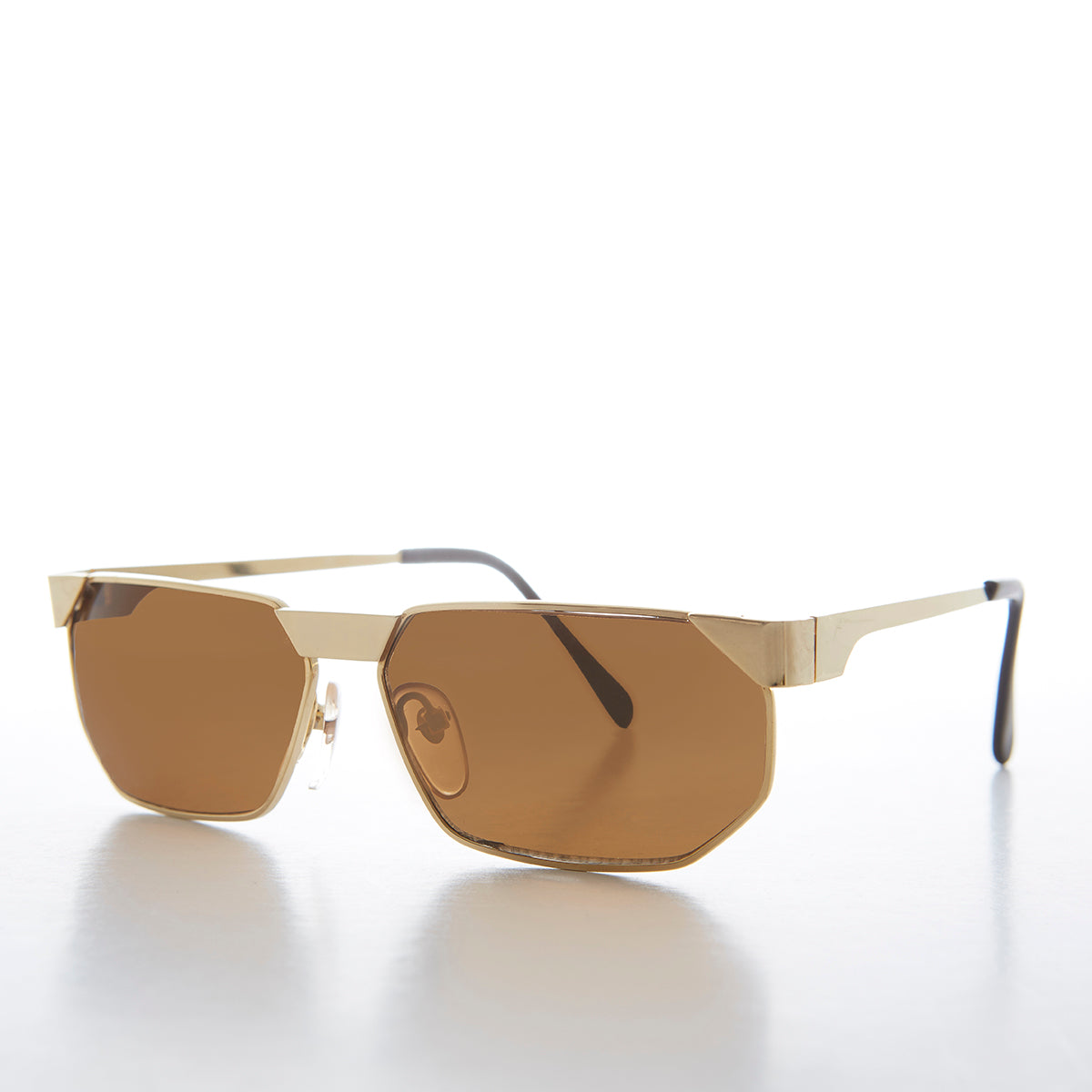 80s Gold Polygon Frame Vintage Sunglass - Cliff