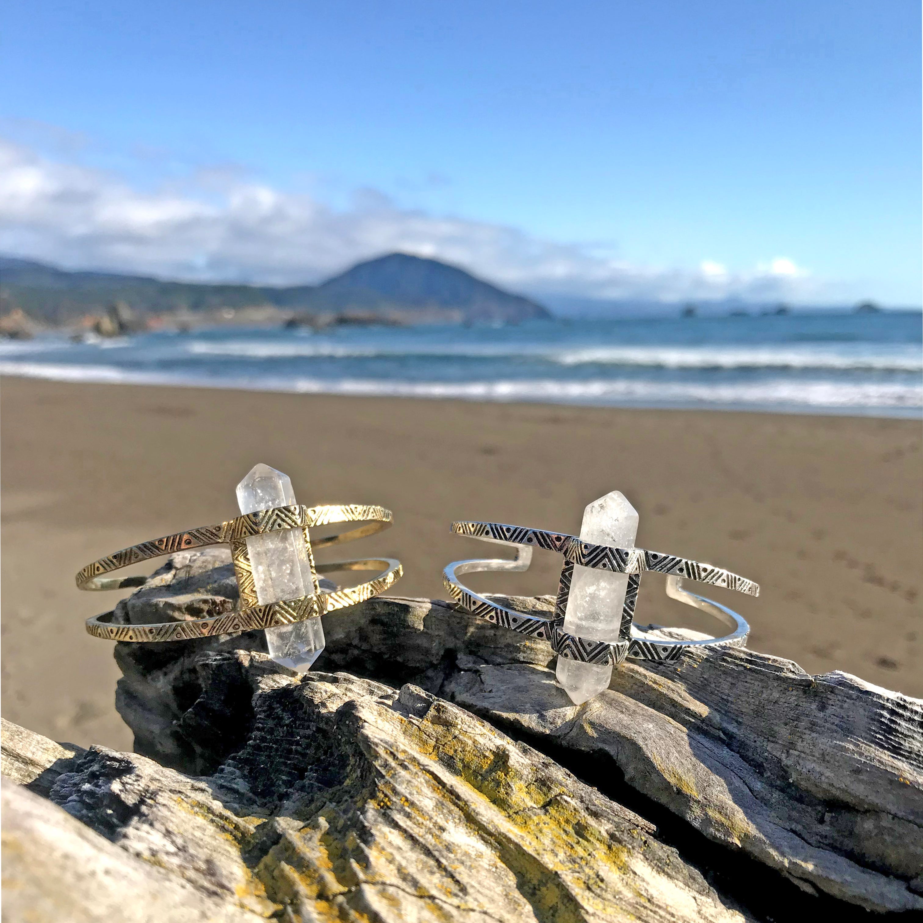 Crystal Cuff Bracelet | Silver