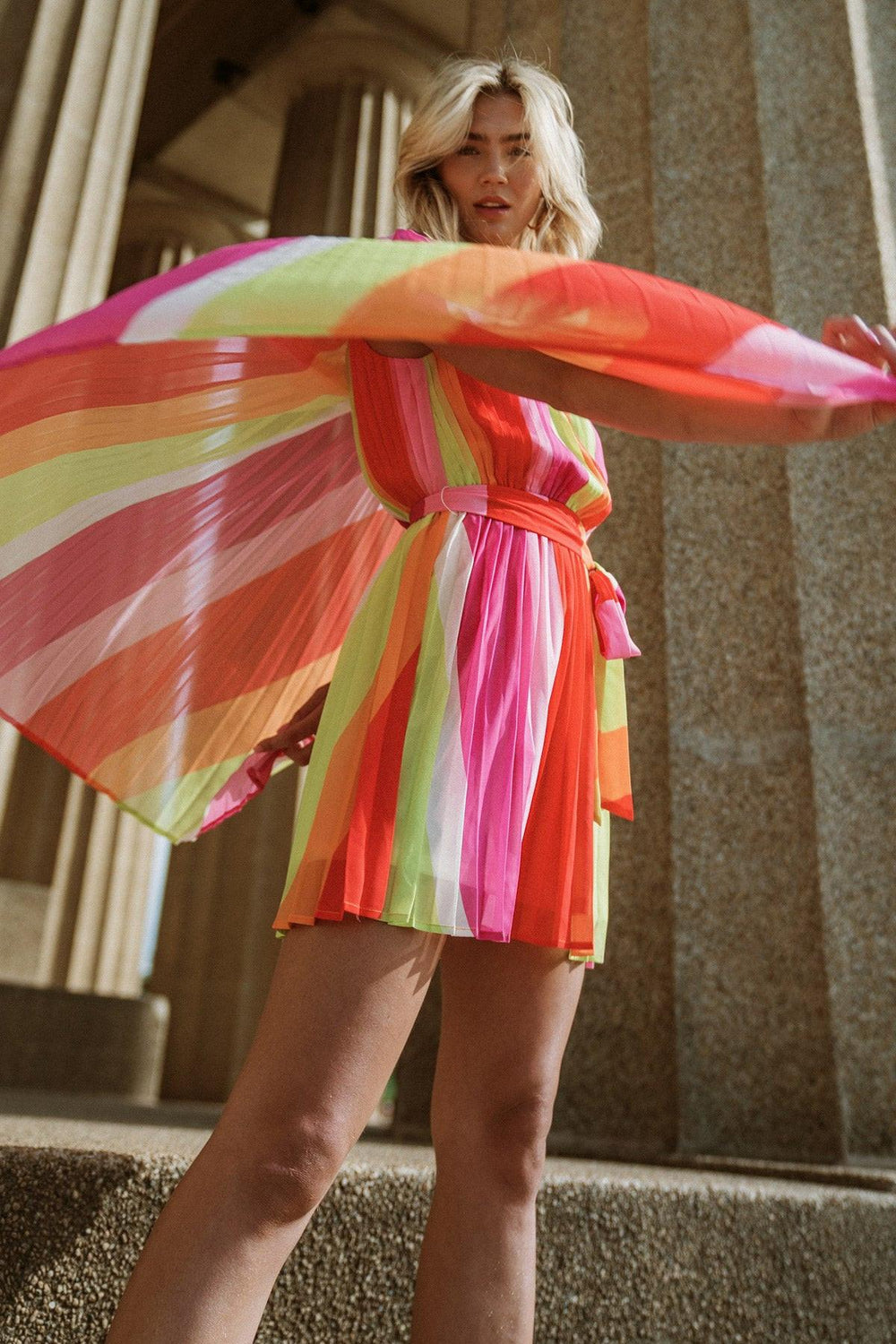 DANCE THE NIGHT WOVEN MINI DRESS.