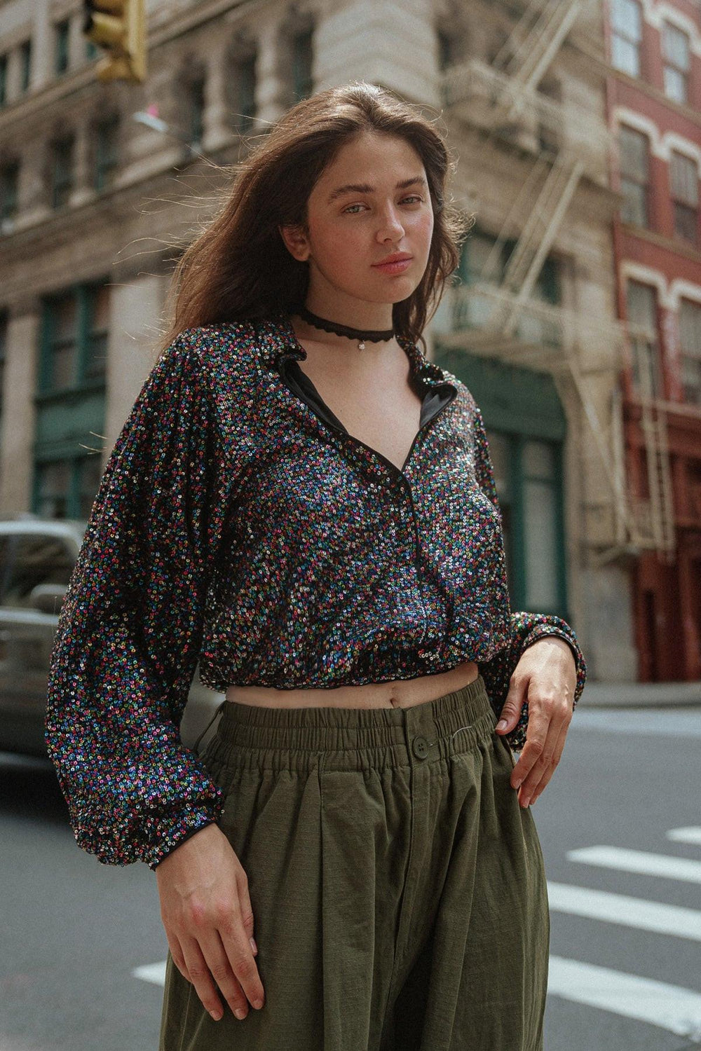 FREEDOM CALLS SEQUIN TOP.