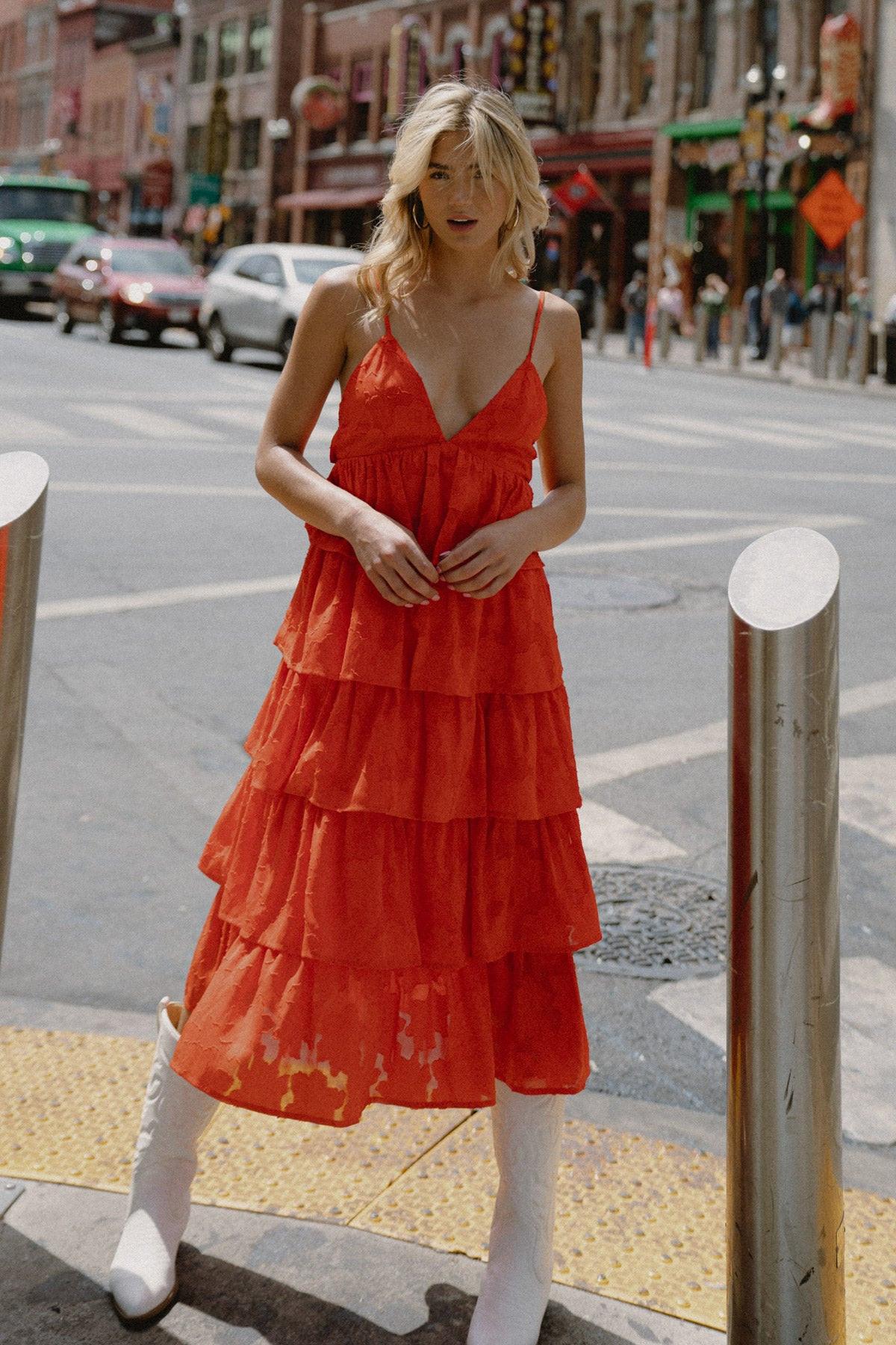ISLAND AESTHETIC WOVEN MIDI DRESS.