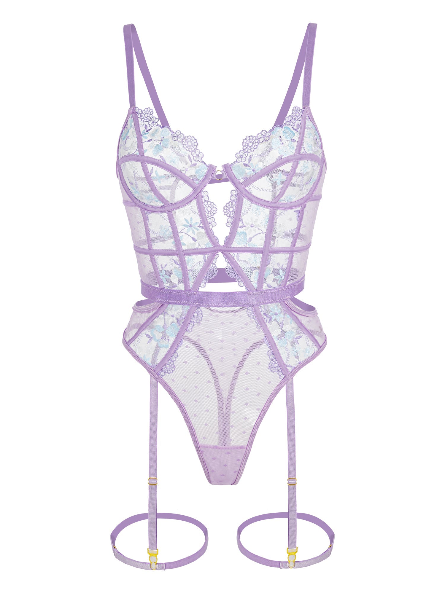 Lavender Blossom Embroidered French-inspired Bodysuit