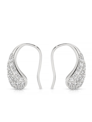 Hooked Pavé and Pearl Earrings - Flying Tomato - Earrings - Ettika
