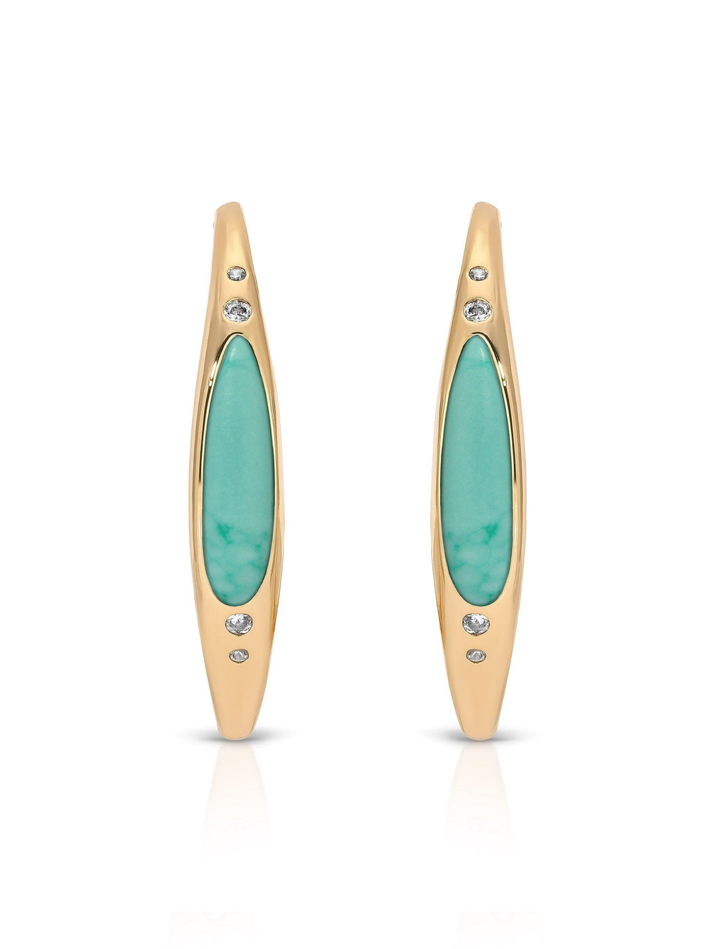 Turquoise Solstice Hoops - Flying Tomato - Earrings - Ettika