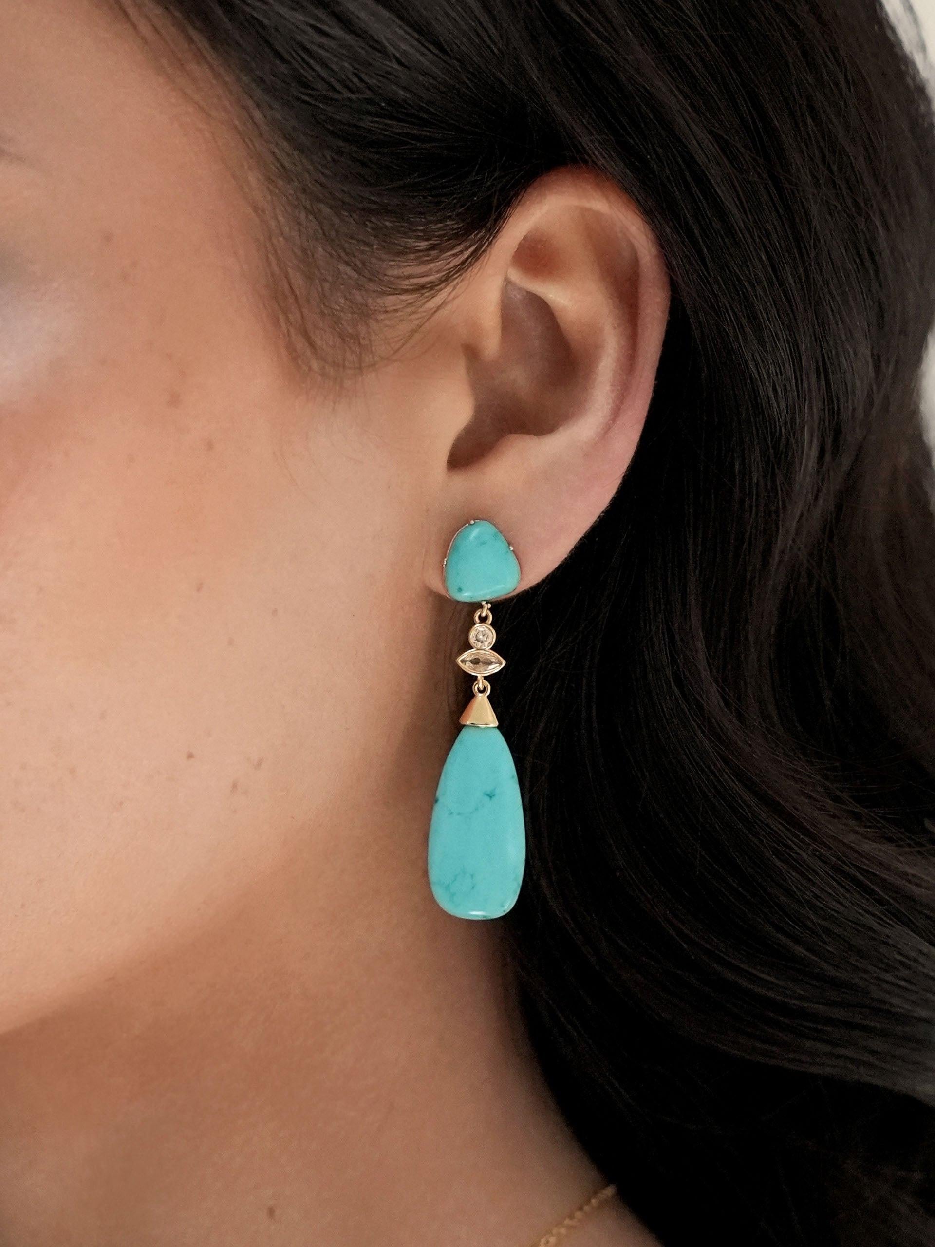 Turquoise Solstice Drop Earrings - Flying Tomato - Earrings - Ettika