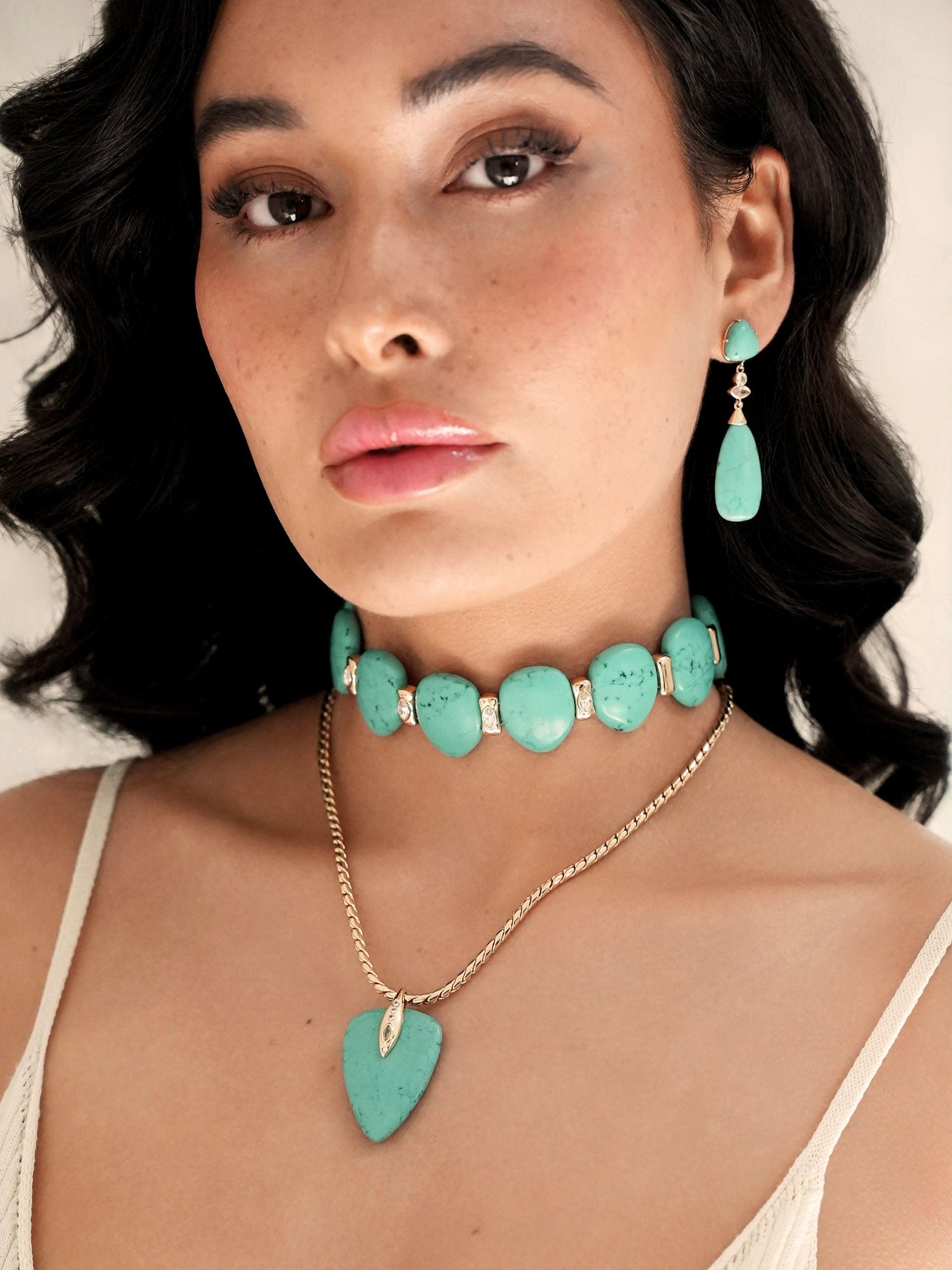 Turquoise Solstice Drop Earrings - Flying Tomato - Earrings - Ettika
