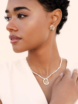 Aura Swirl Studs - Flying Tomato - Earrings - Ettika