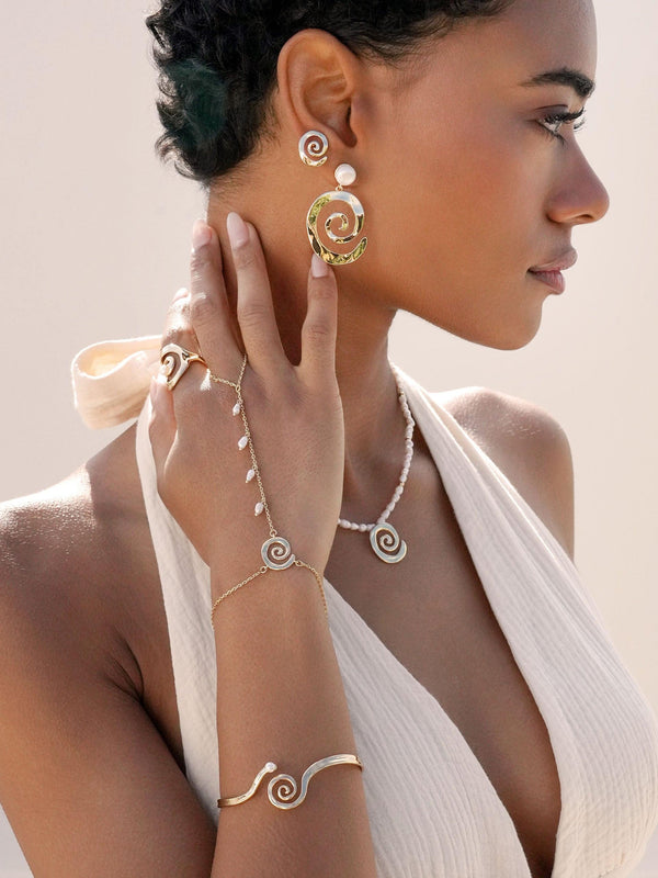 Aura Swirl Studs - Flying Tomato - Earrings - Ettika