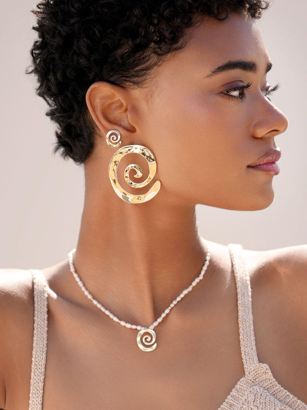Aura Swirl Studs - Flying Tomato - Earrings - Ettika
