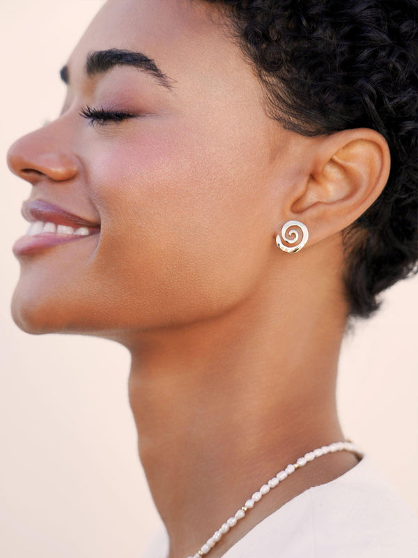 Aura Swirl Studs - Flying Tomato - Earrings - Ettika