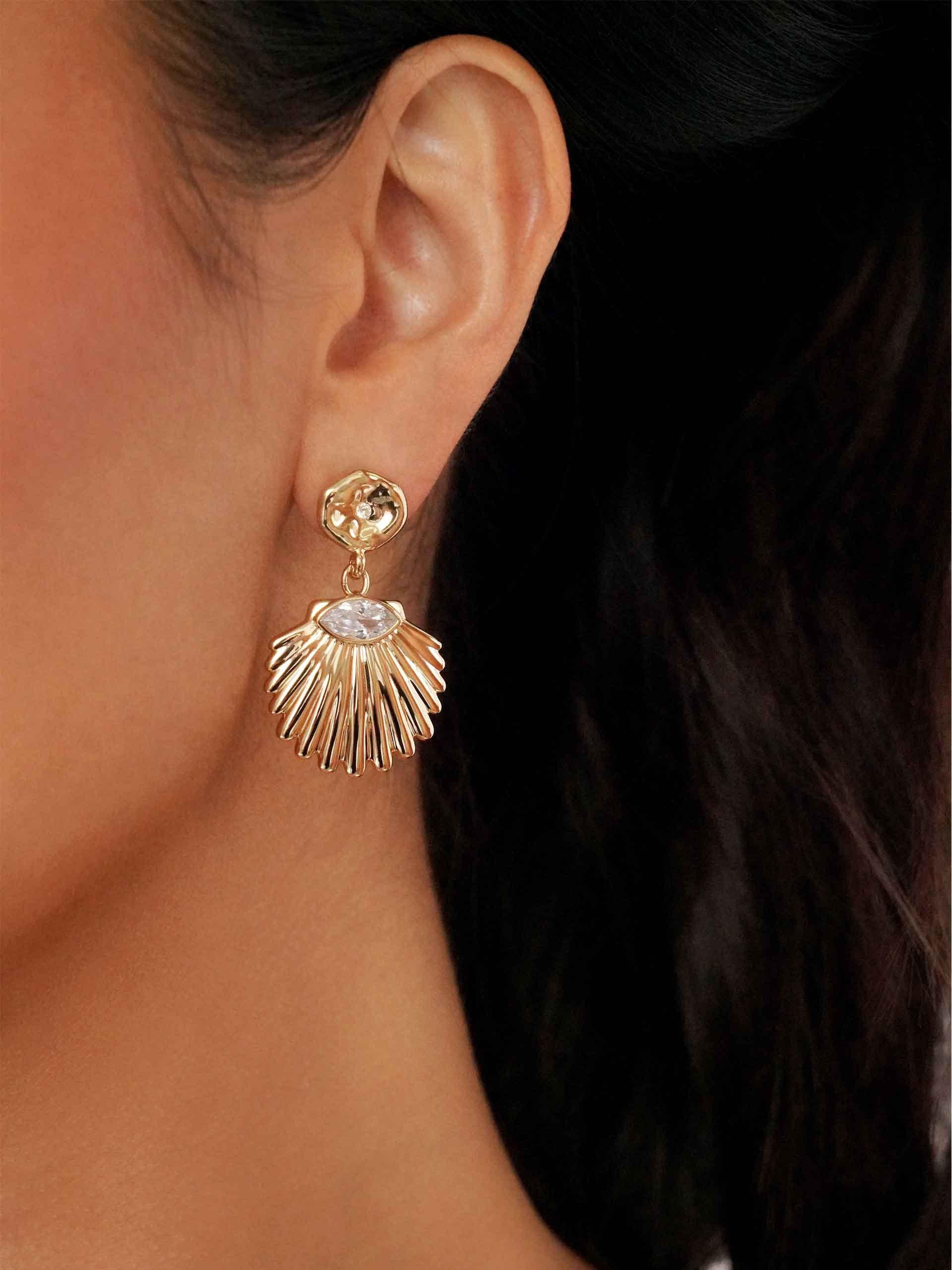 Santorini Shell Drop Earrings.