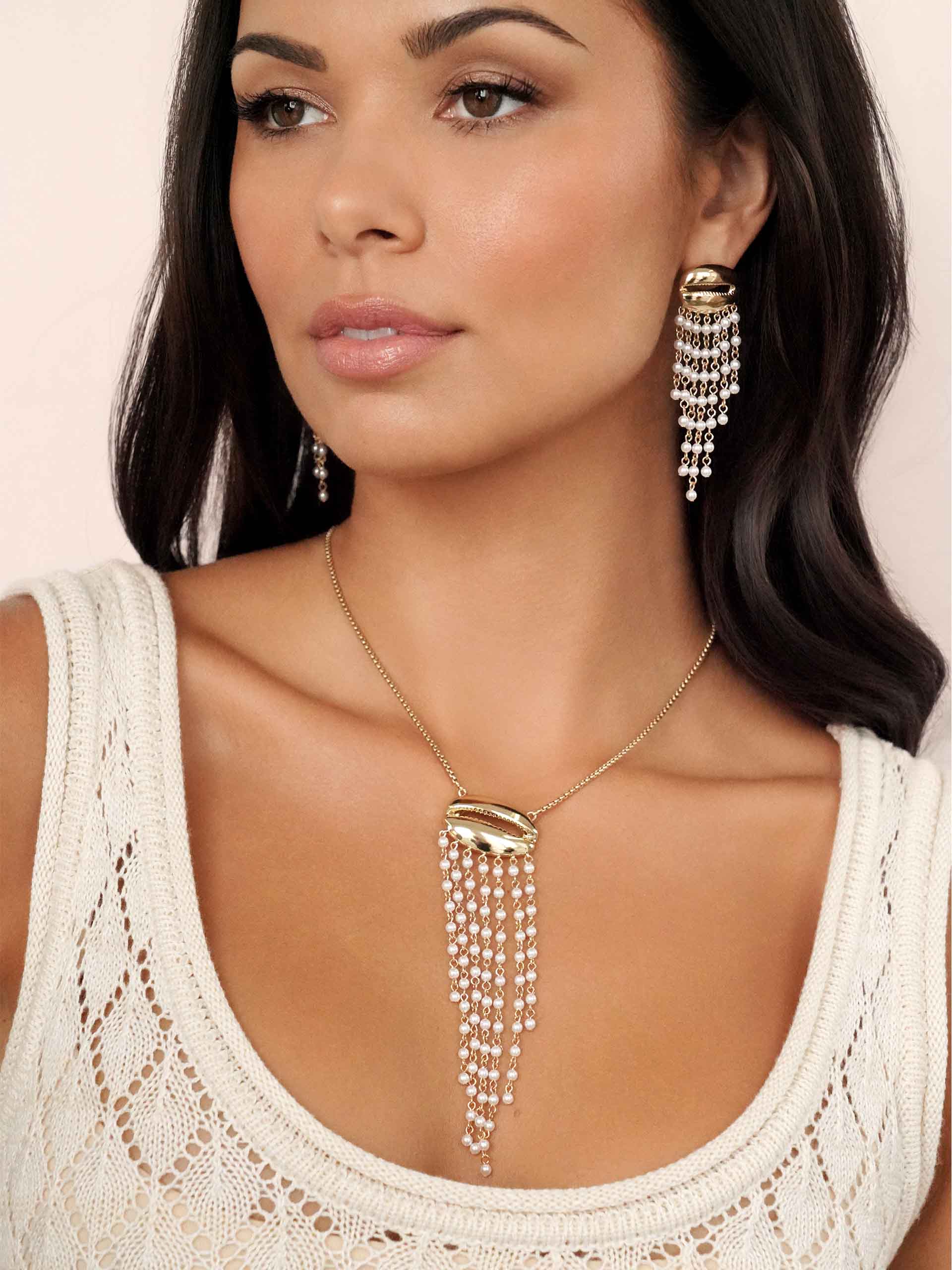 Mykonos Shell Dangle Earrings - Flying Tomato - Earrings - Ettika