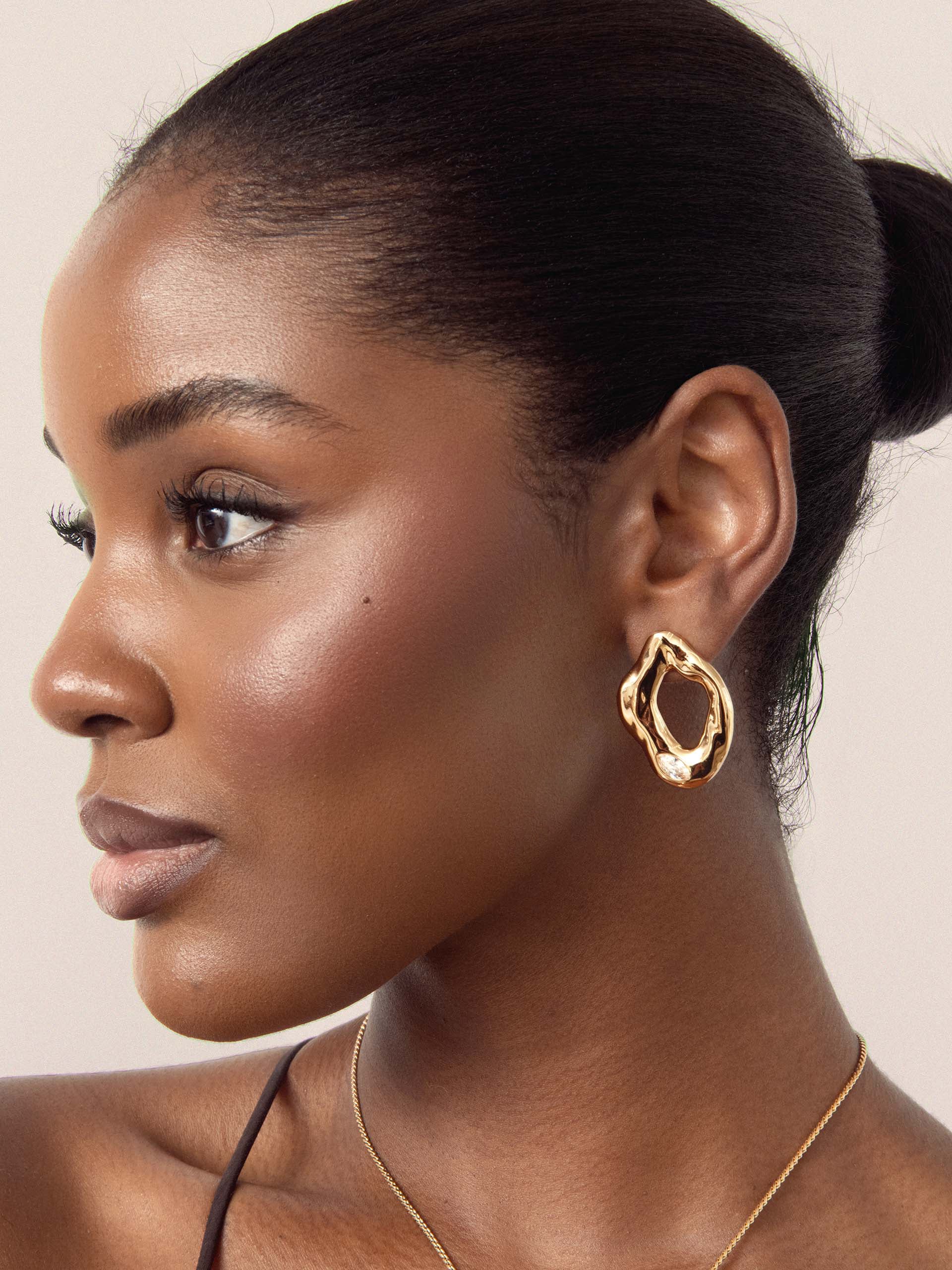 Melting Metal Crystal Earrings.