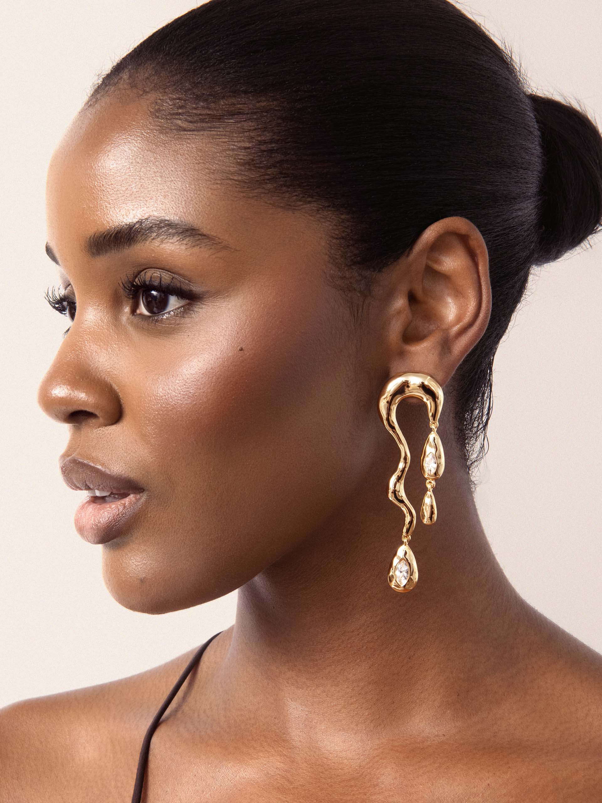 Melting Metal Dangle Earrings.