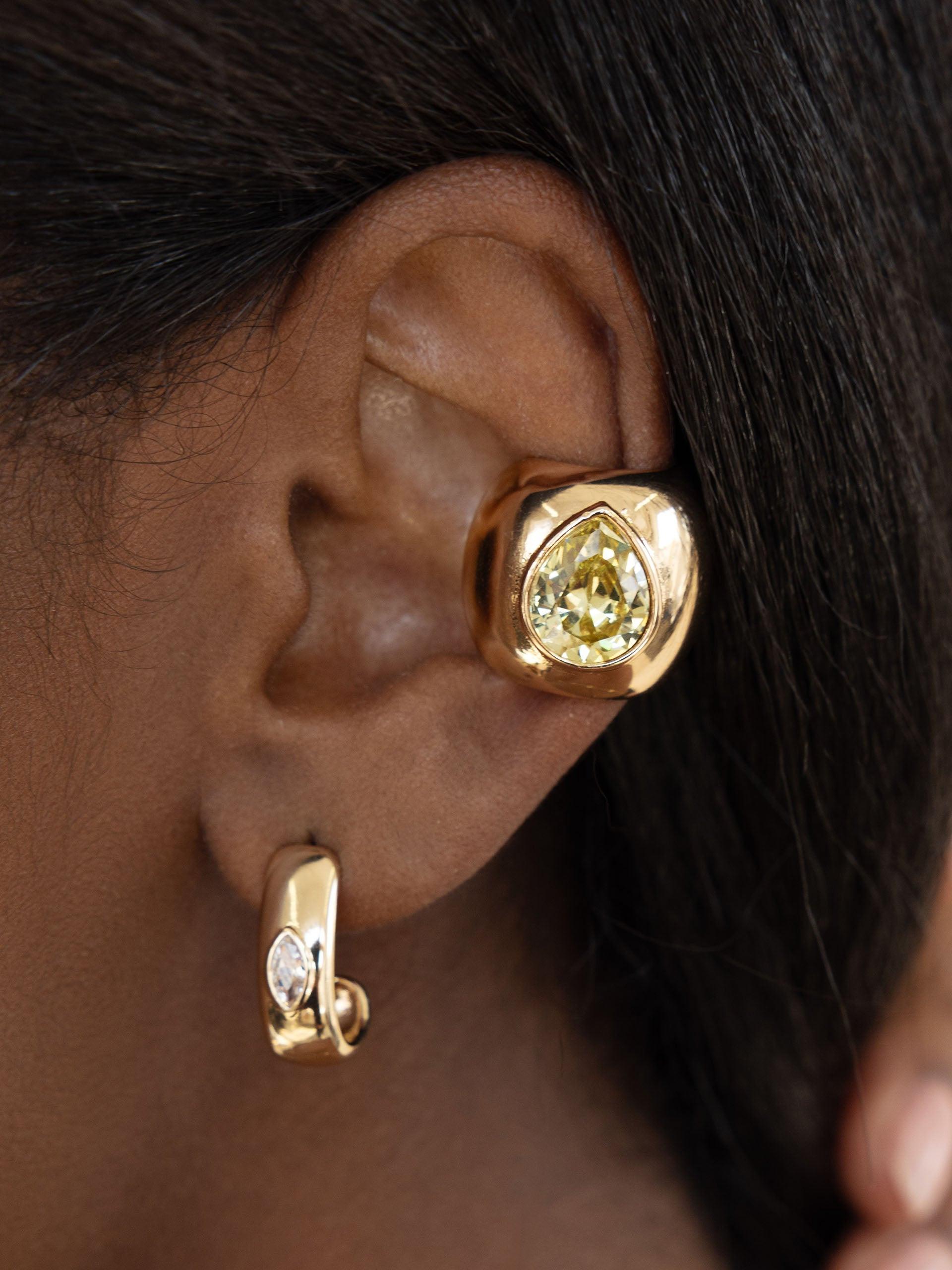 Bold Crystal Ear Cuff - Flying Tomato - Ear Cuffs - Ettika