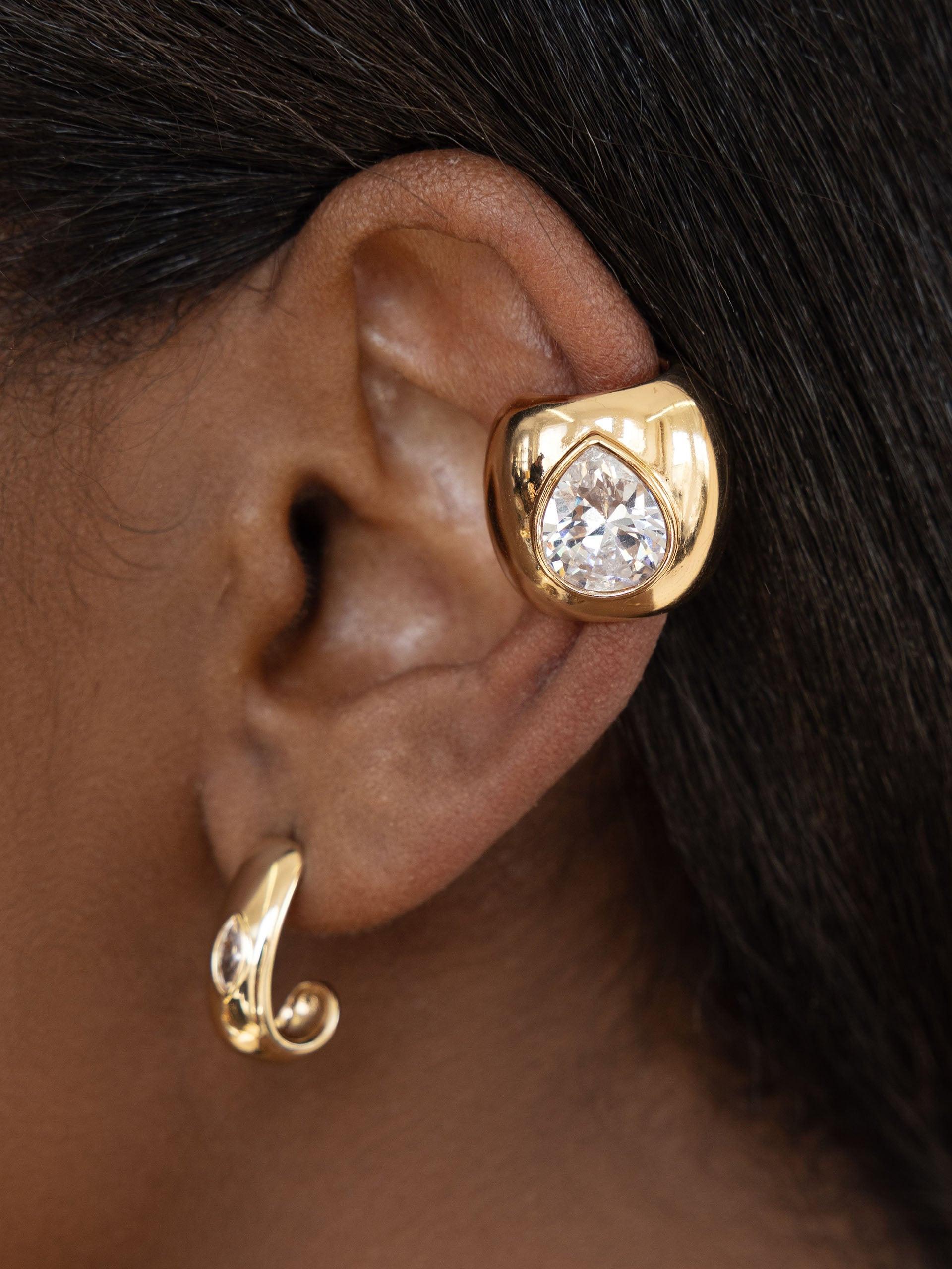 Bold Crystal Ear Cuff - Flying Tomato - Ear Cuffs - Ettika