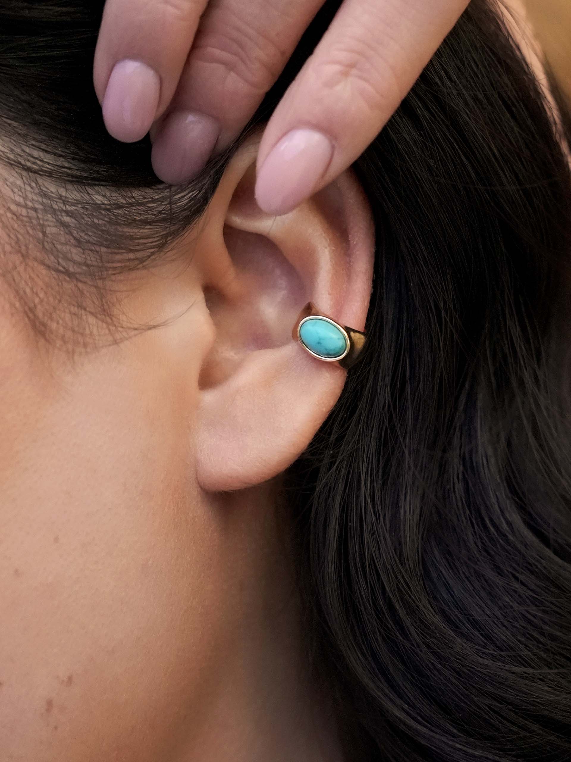 Turquoise Solstice Ear Cuff - Flying Tomato - Ear Cuffs - Ettika