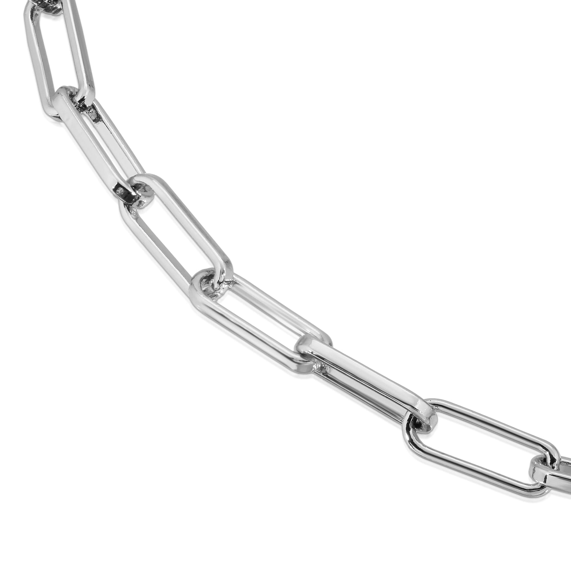 Silver Elongated Link Chain Bracelet