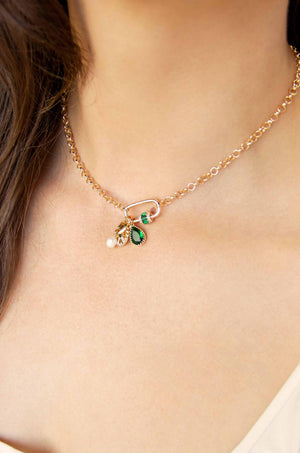 Green Queen Crystal Charm Necklace - Flying Tomato - Necklaces - Ettika