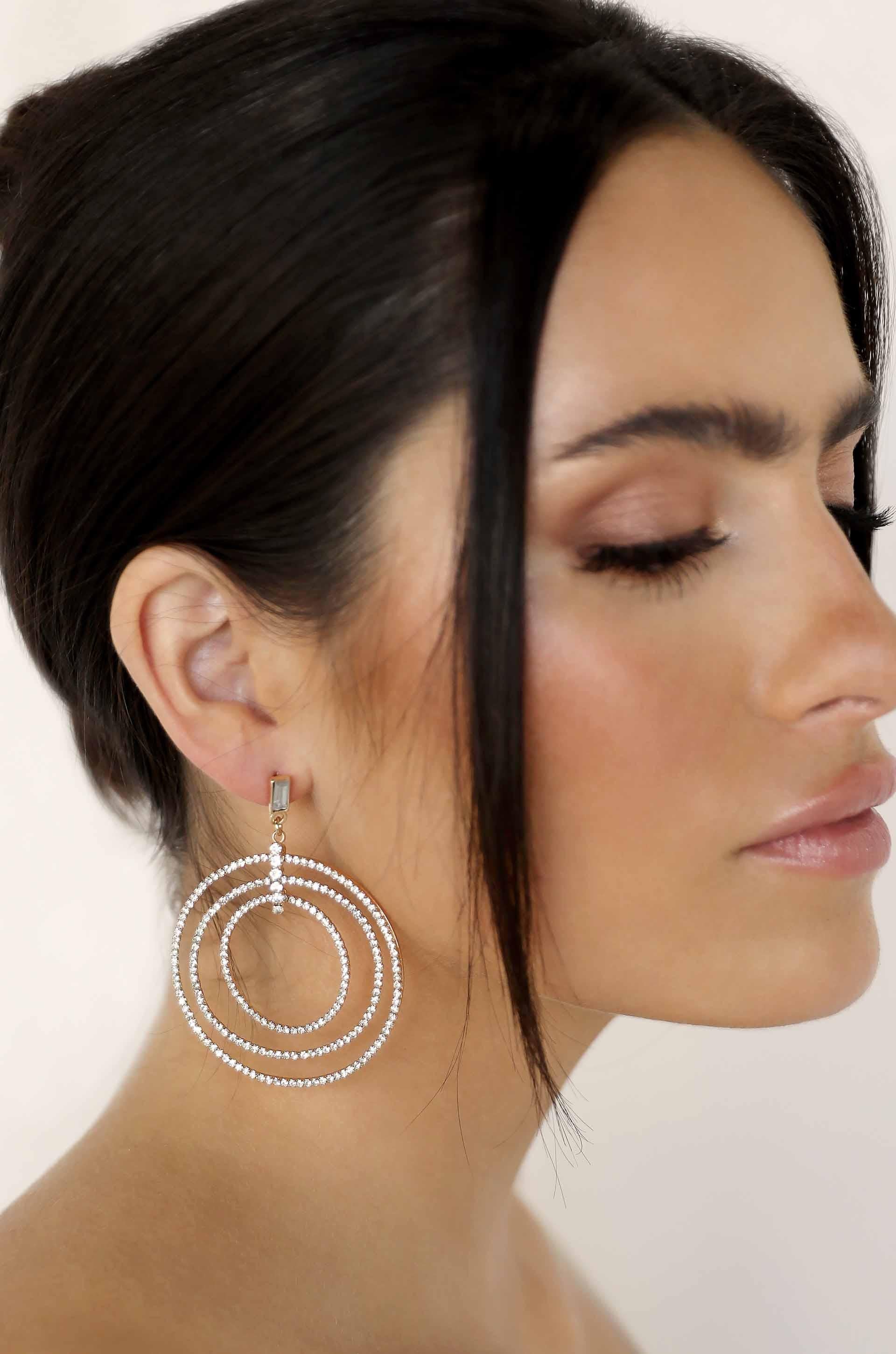 Disco Crystal Ring Earrings.