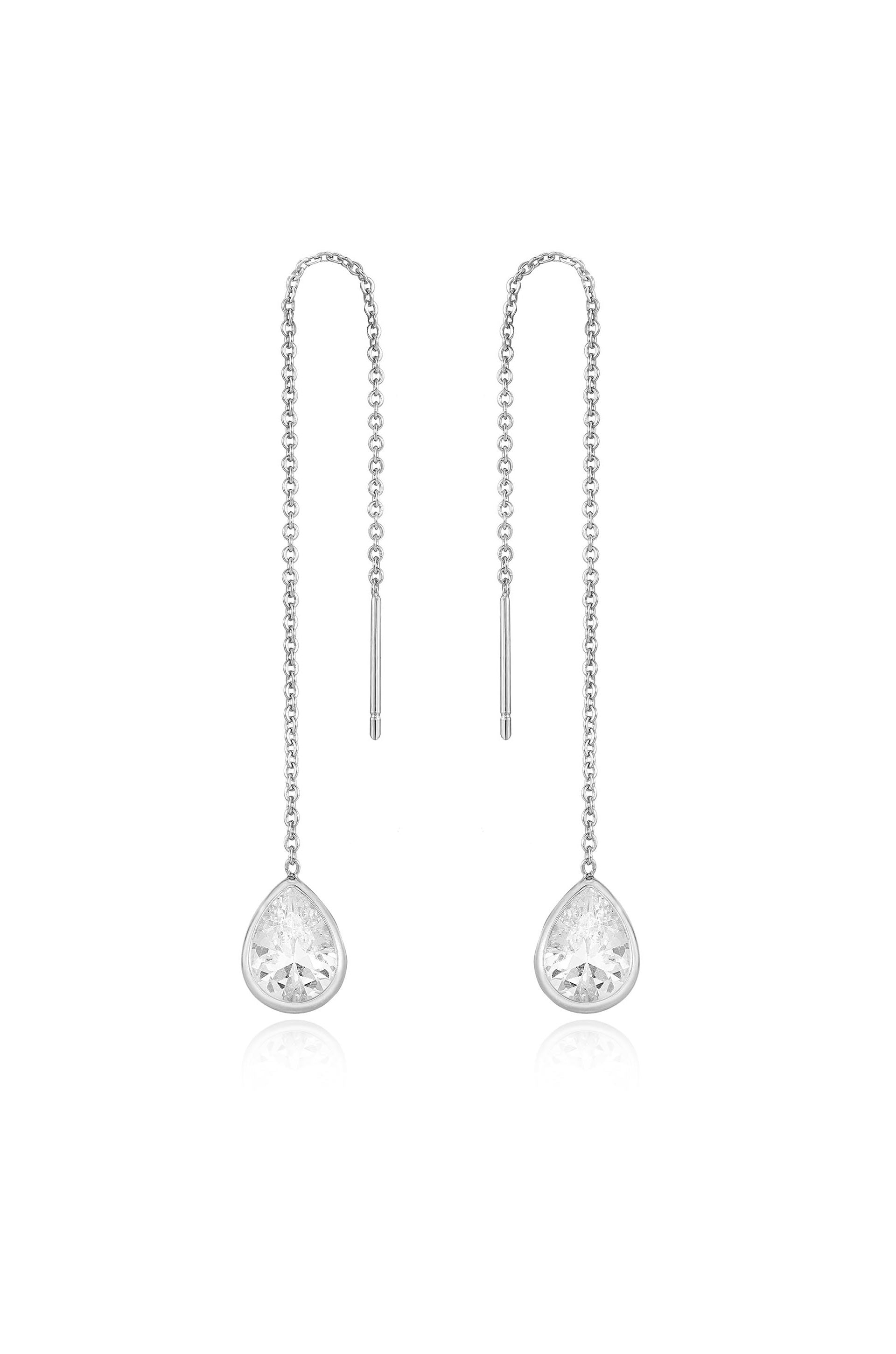 Barely There Chain and Crystal Dangle Earrings