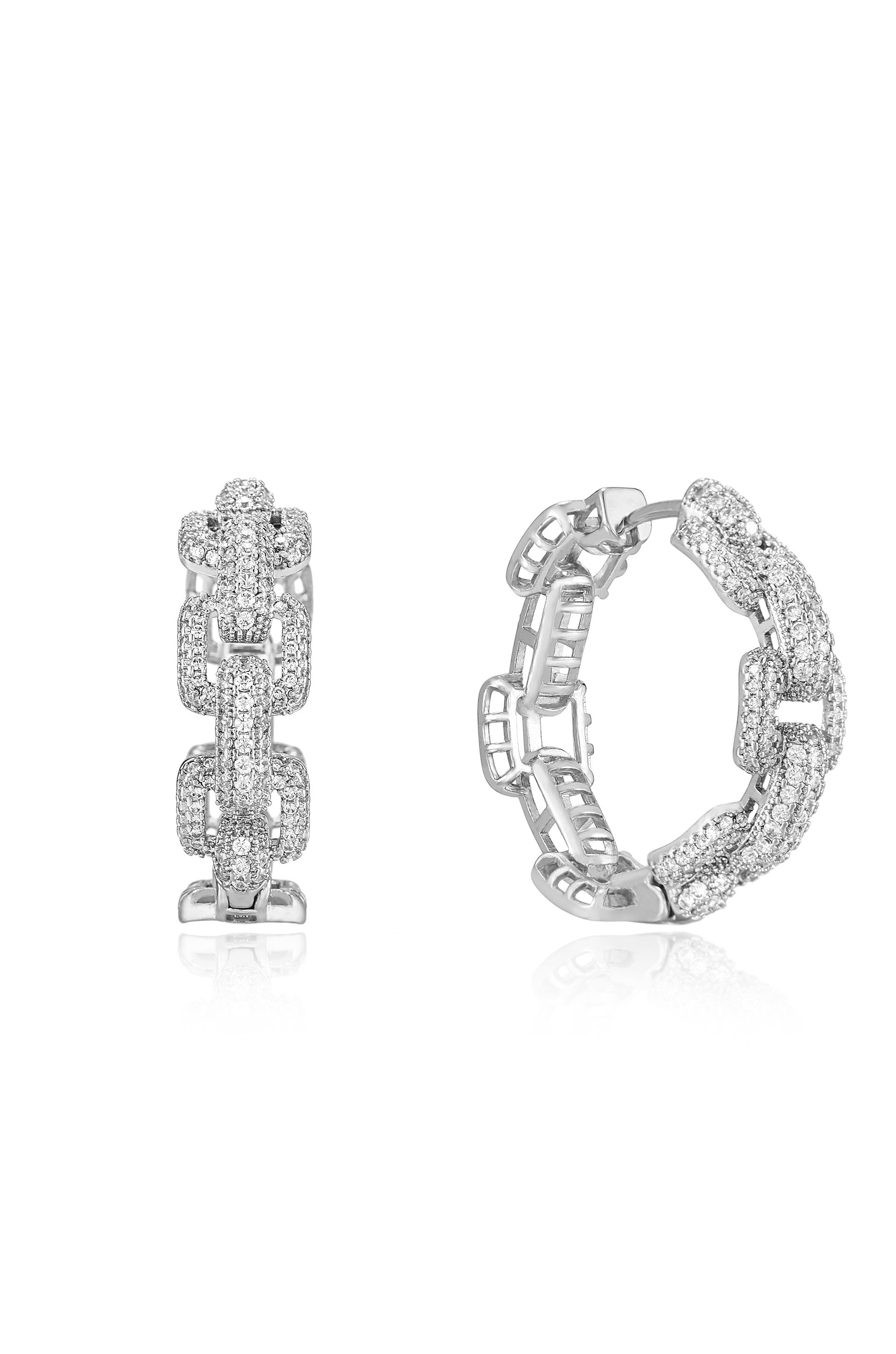 Crystal Chain Link Hoops