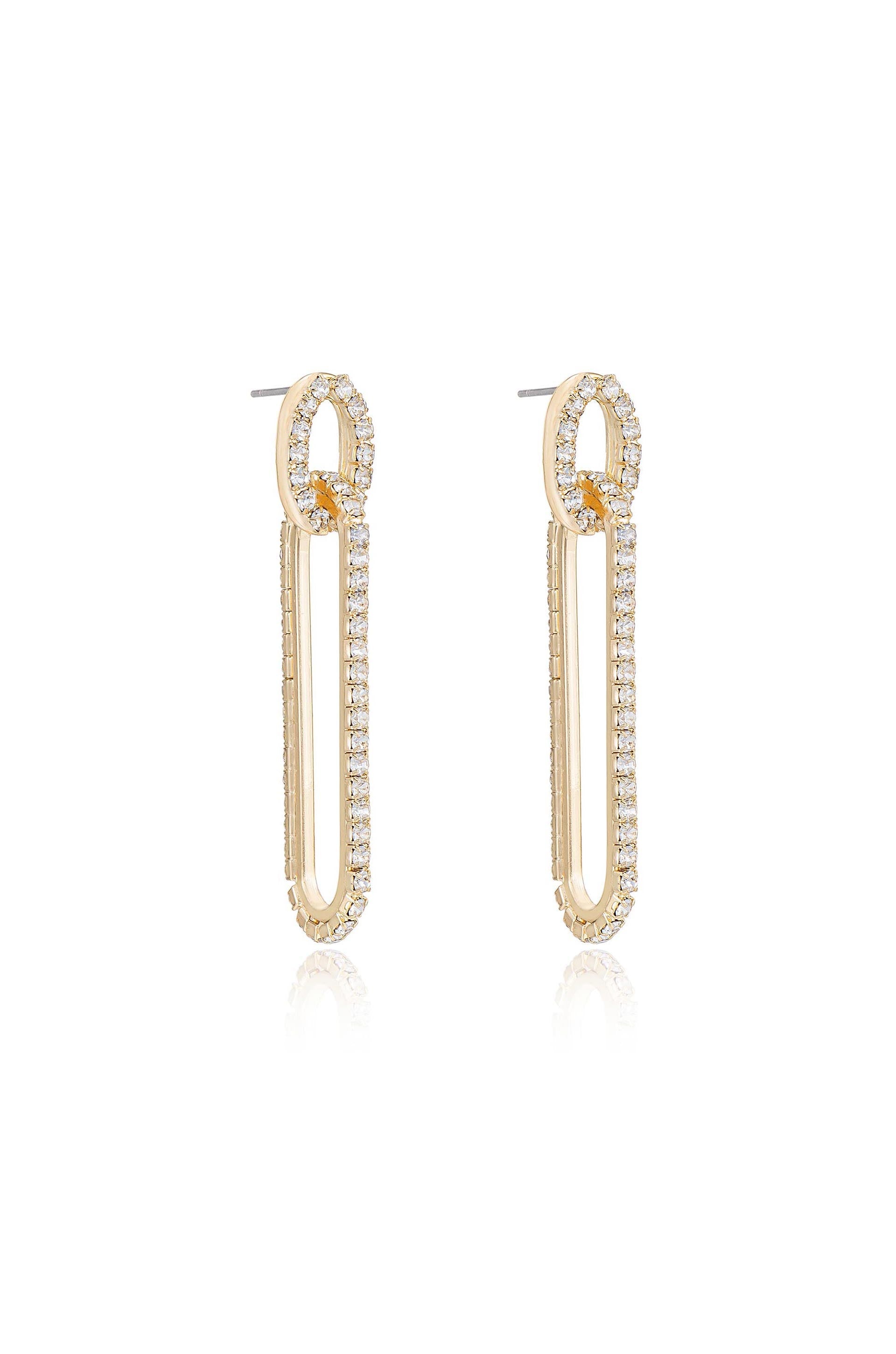 Crystal Paperclip Earrings