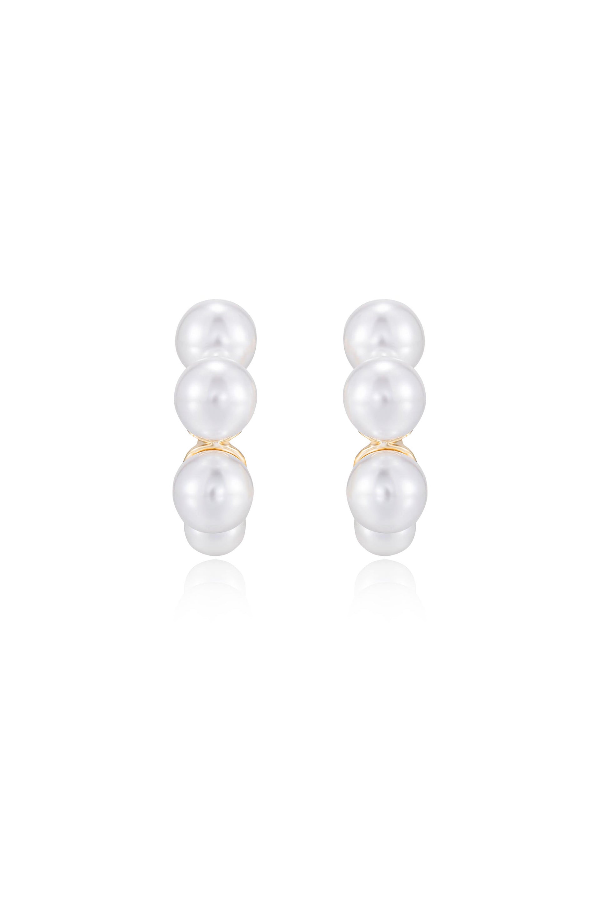 Five Point Pearl Hoop Earrings