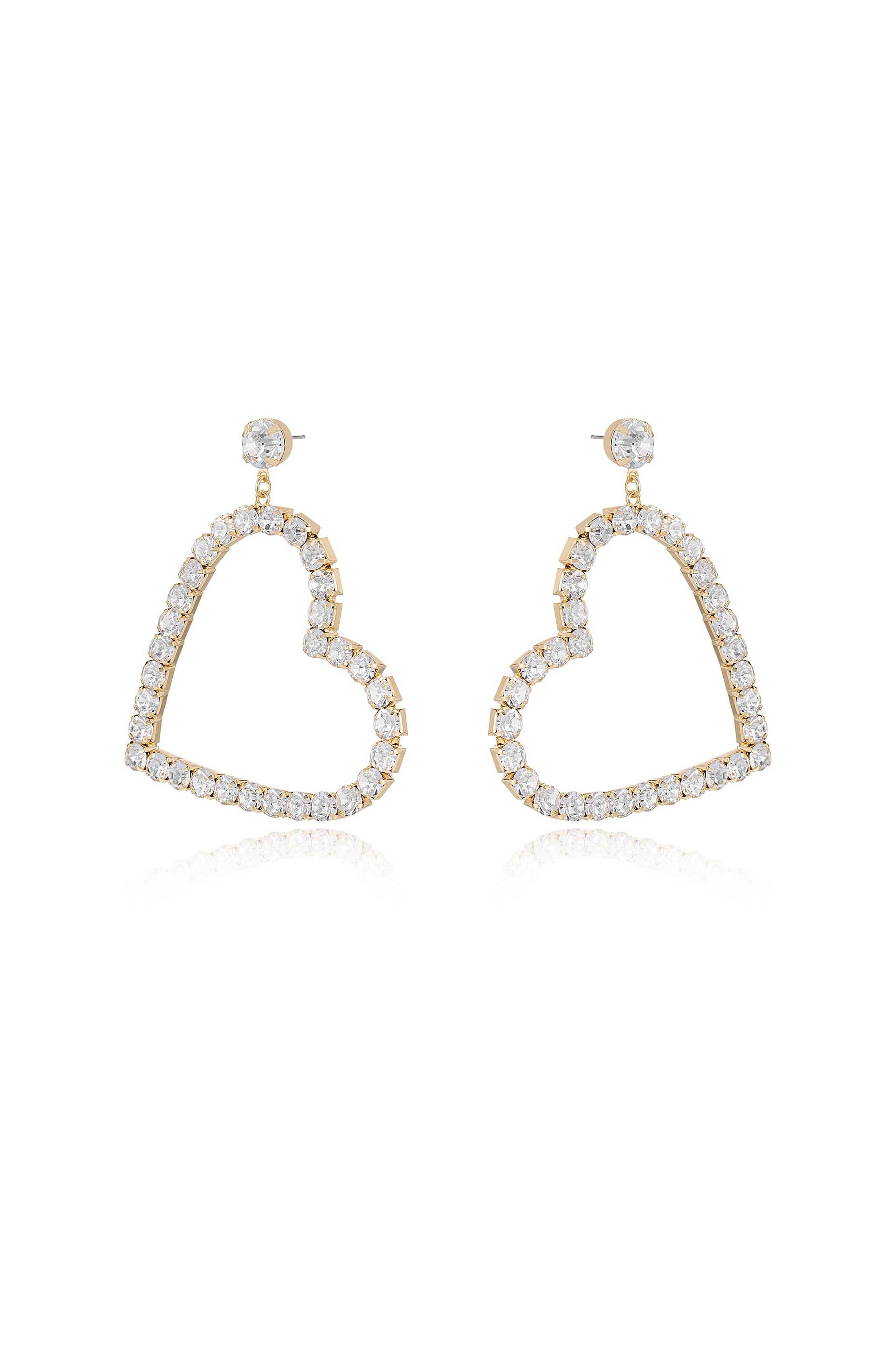 Falling in Crystal Love Dangle Earrings