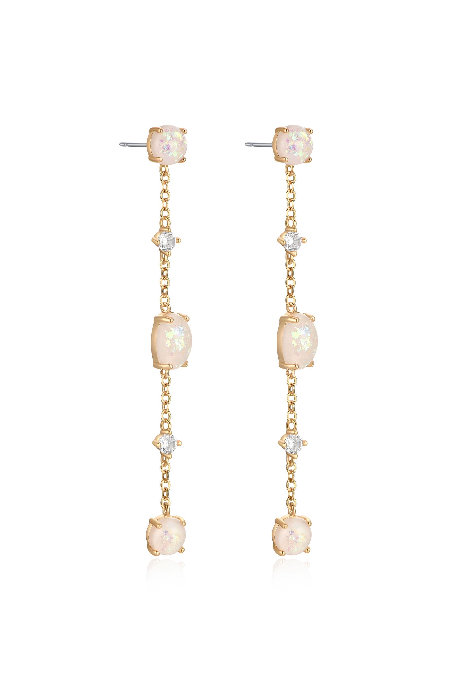 Elegant Opal Sway Dangle Earrings