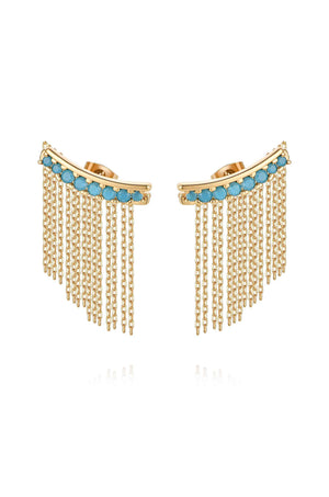 Turquoise Crystal Ear Crawler - Flying Tomato - Earrings - Ettika