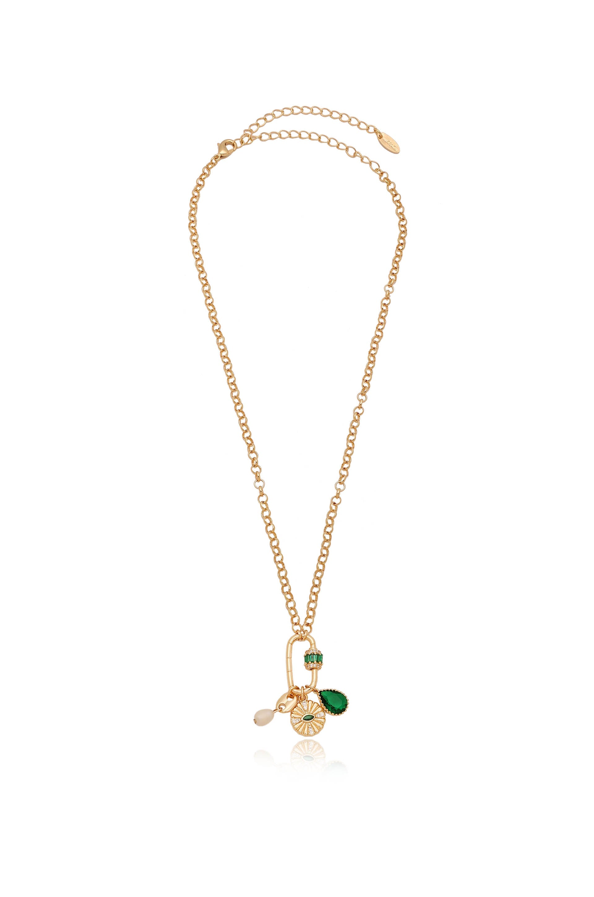 Green Queen Crystal Charm Necklace - Flying Tomato - Necklaces - Ettika