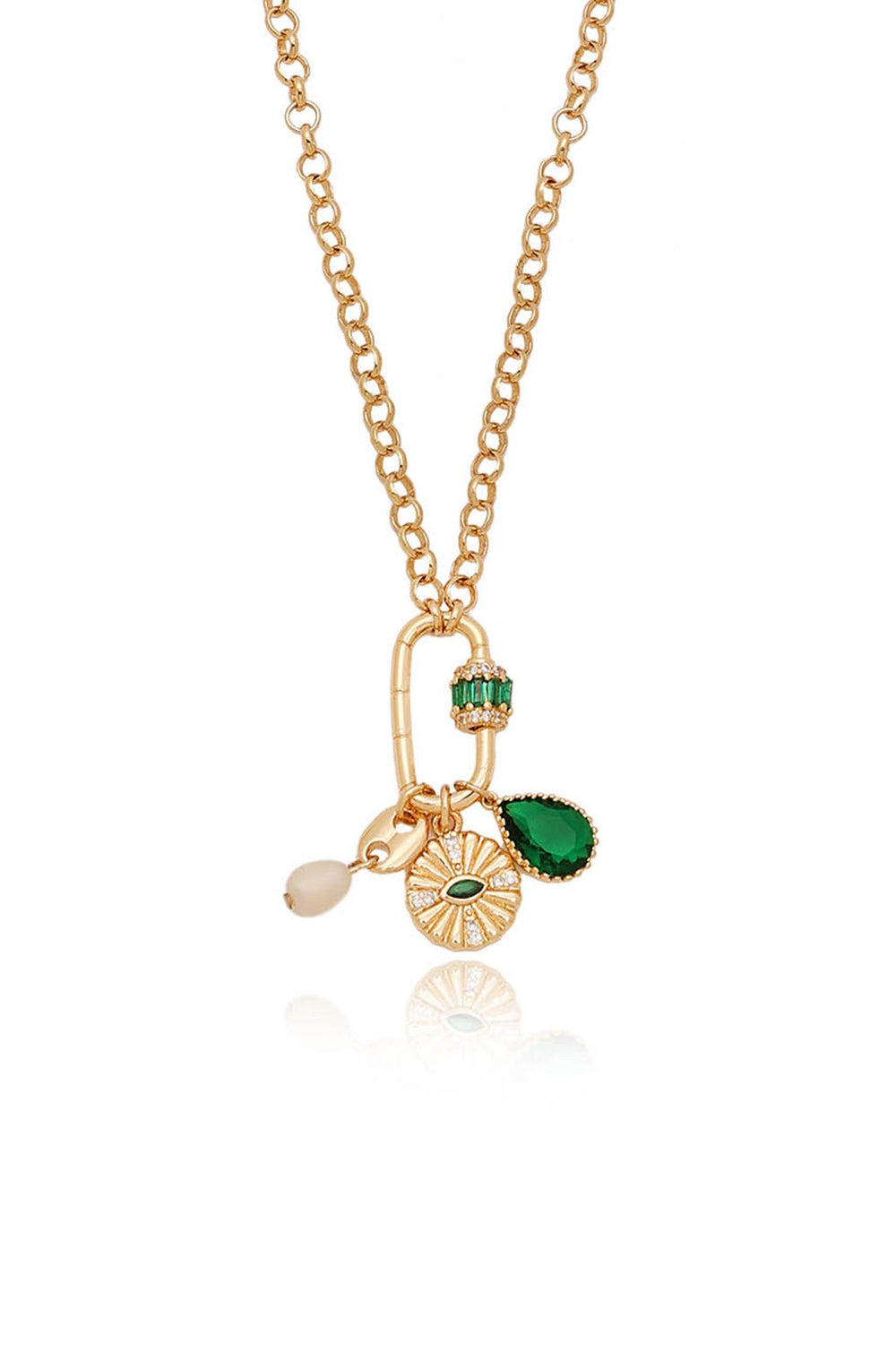 Green Queen Crystal Charm Necklace - Flying Tomato - Necklaces - Ettika