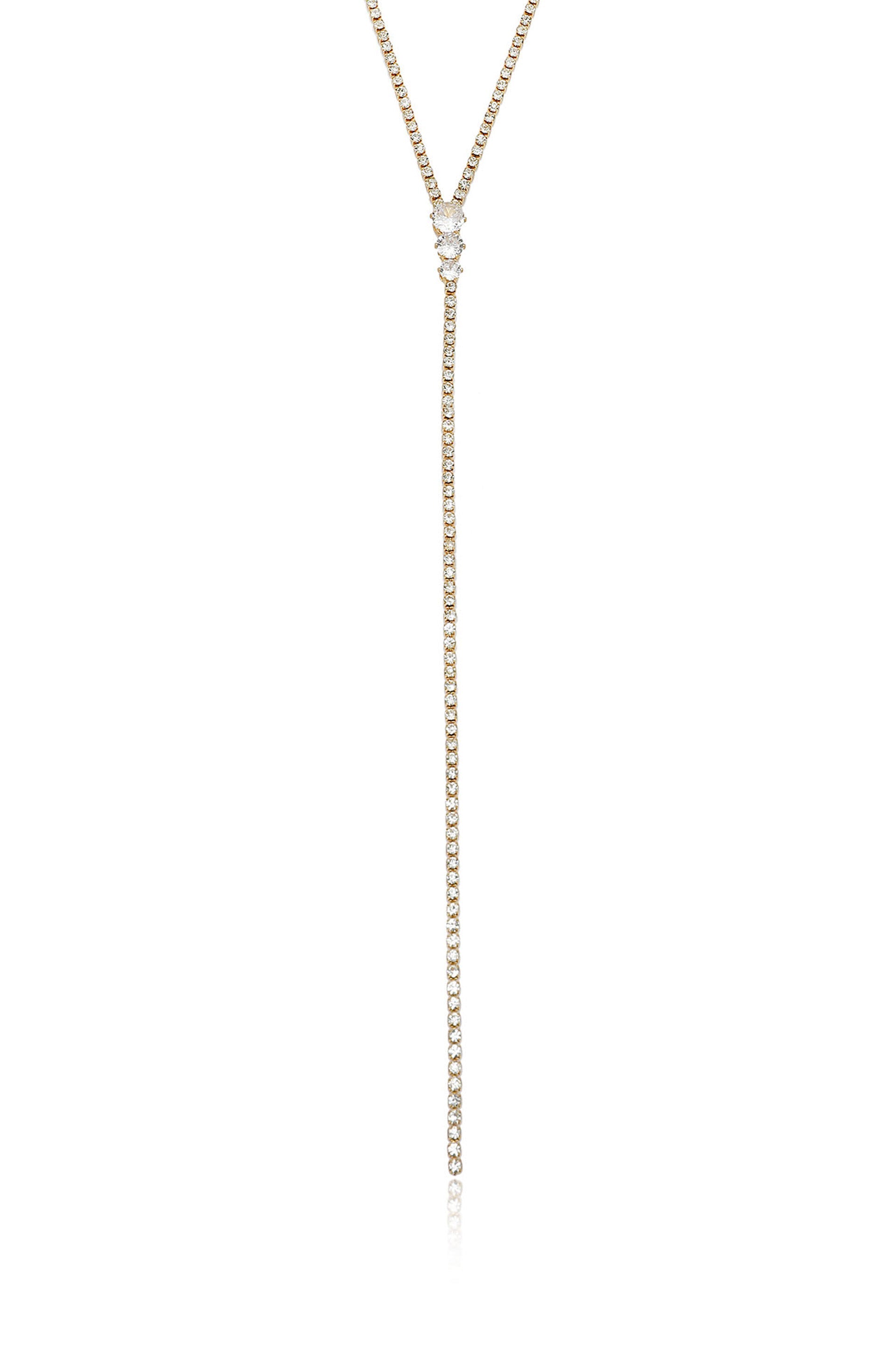 Crystal Strip Lariat