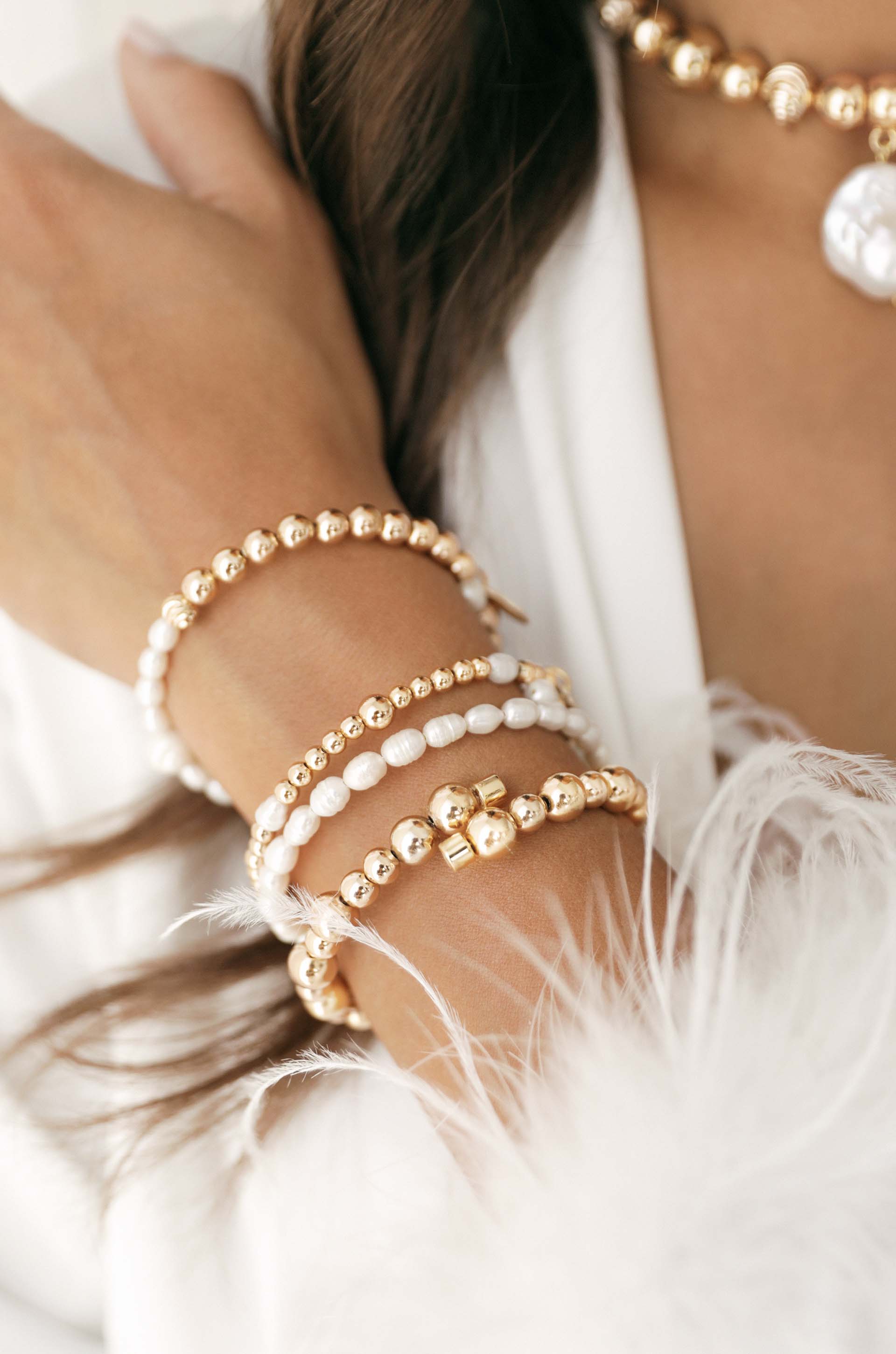 Freshwater Pearl Party Stack Bracelet Set