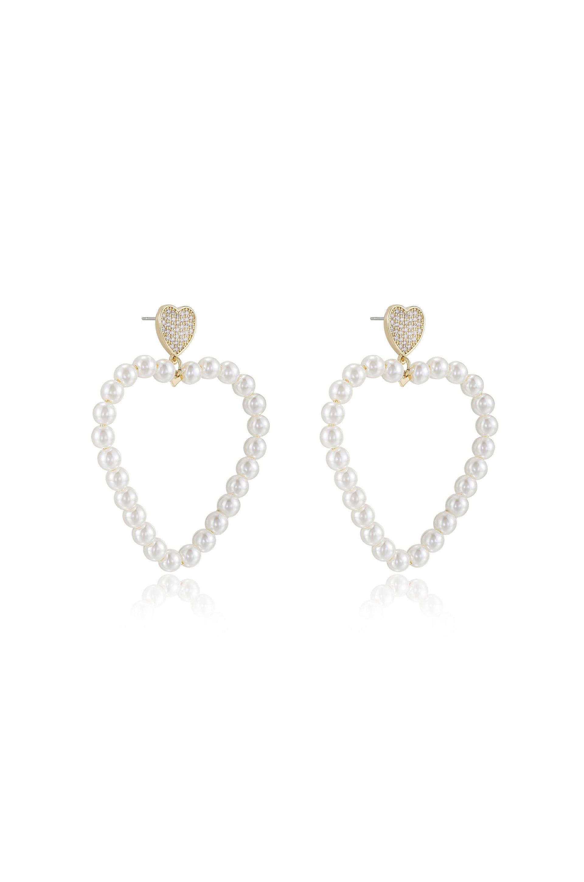 Big Heart Pearl Earrings