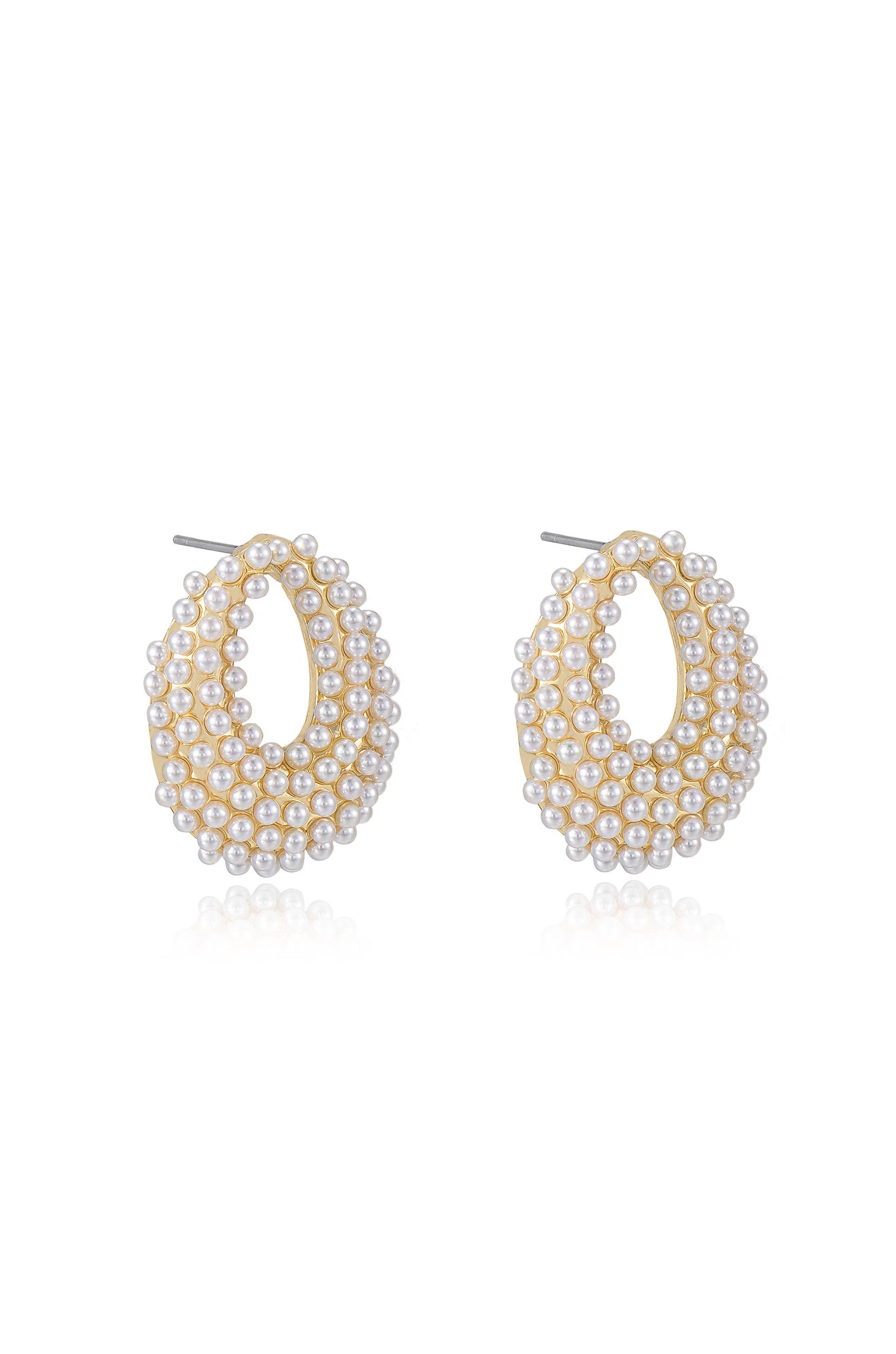 Classic Pearl Cluster Stud Earrings