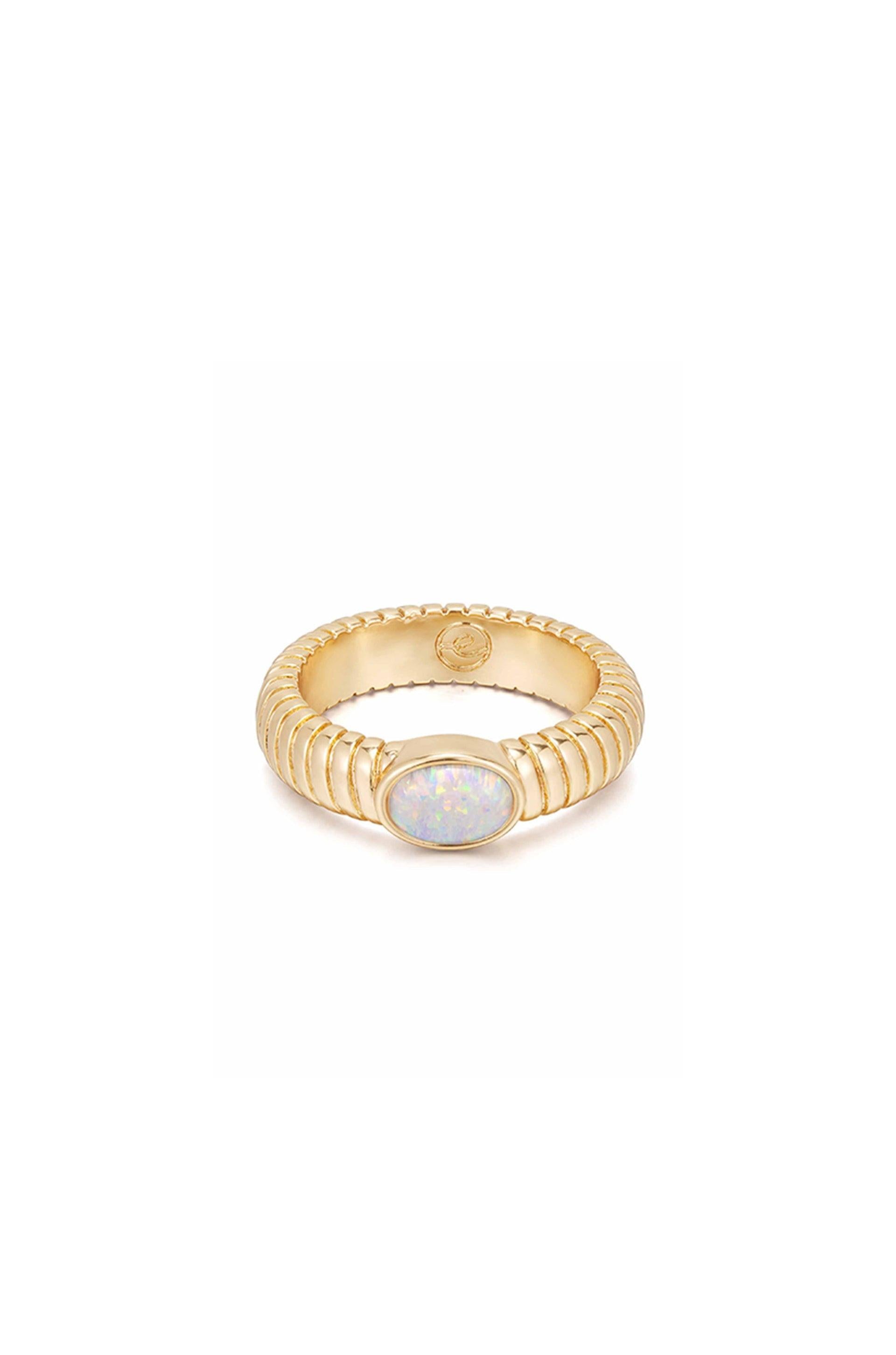 Opal Flex Ribbed Ring - Flying Tomato - Rings - Ettika