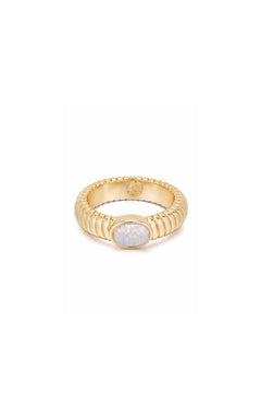 Opal Flex Ribbed Ring - Flying Tomato - Rings - Ettika