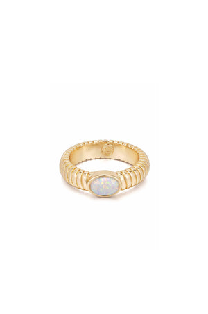 Opal Flex Ribbed Ring - Flying Tomato - Rings - Ettika