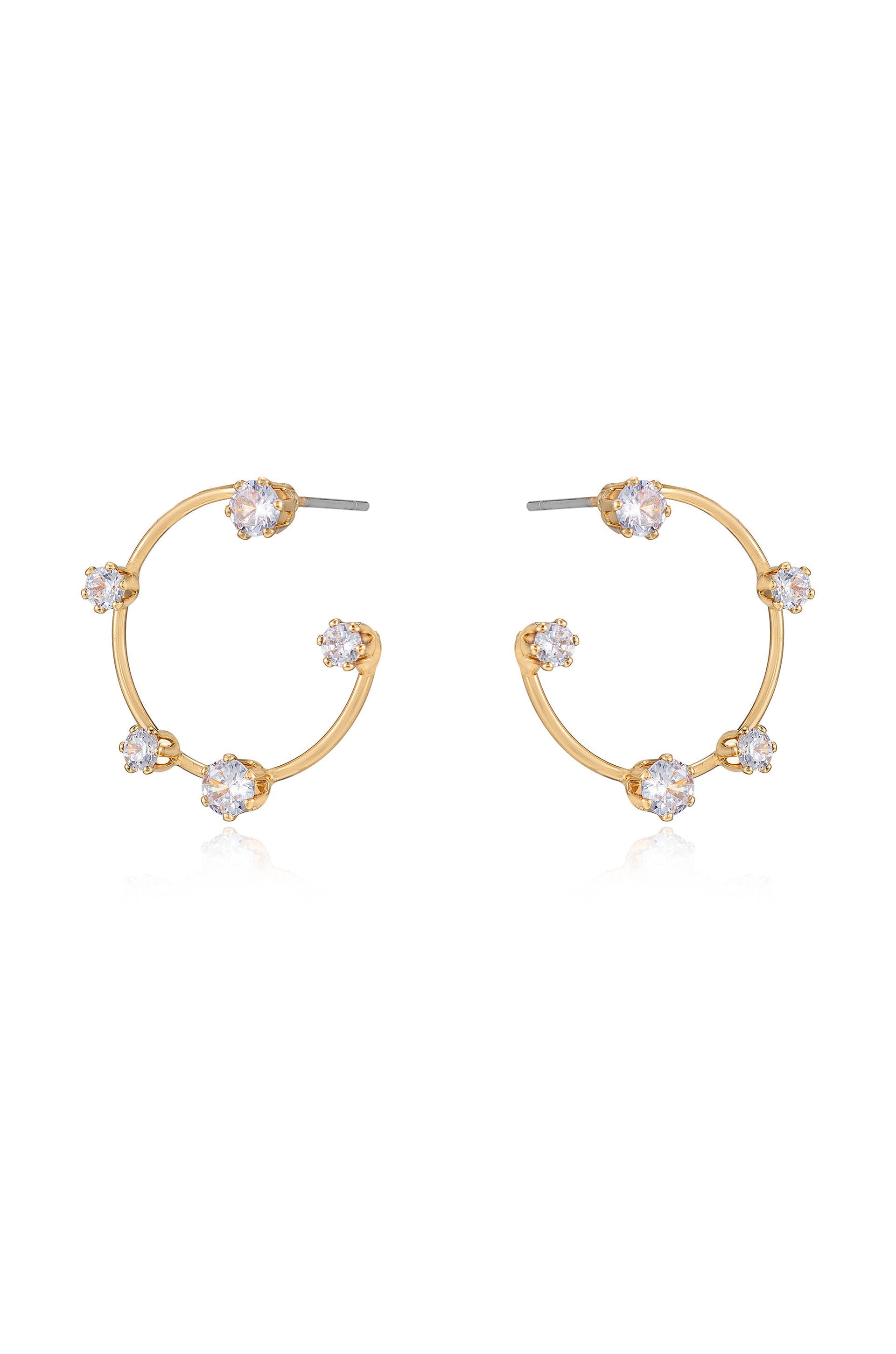 Celestial Small Wire & Crystal Ring Earrings