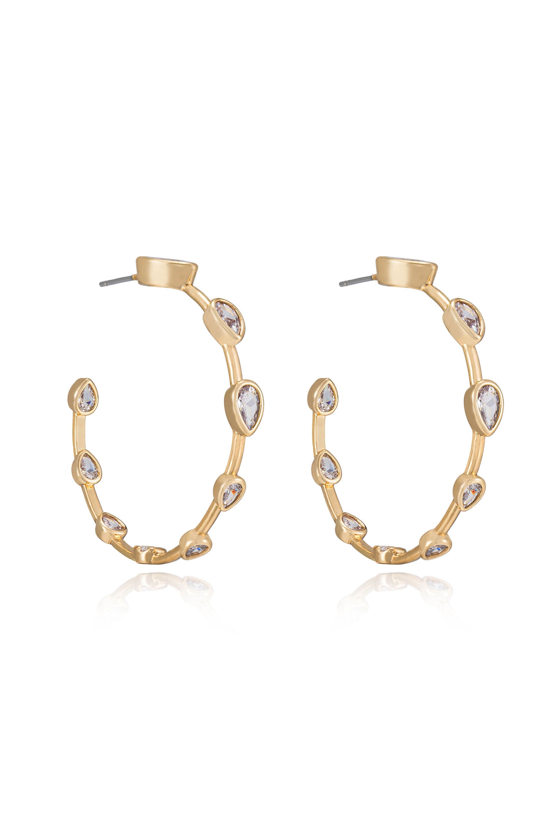 Beauty Bezel Crystal Hoop Earrings