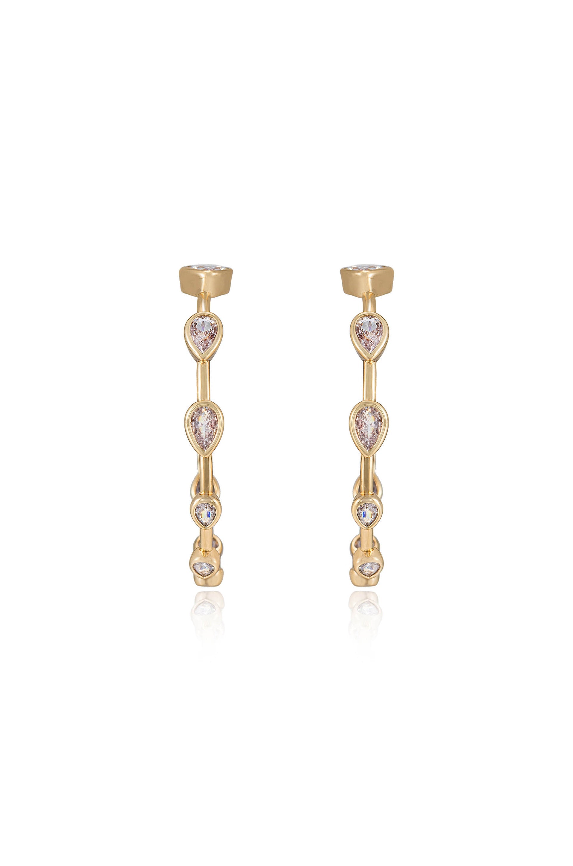 Beauty Bezel Crystal Hoop Earrings