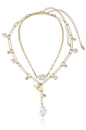 Deep Water Pearl Lariat Necklace - Flying Tomato - Necklaces - Ettika