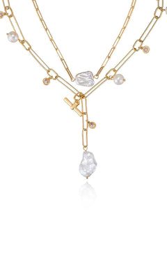 Deep Water Pearl Lariat Necklace - Flying Tomato - Necklaces - Ettika