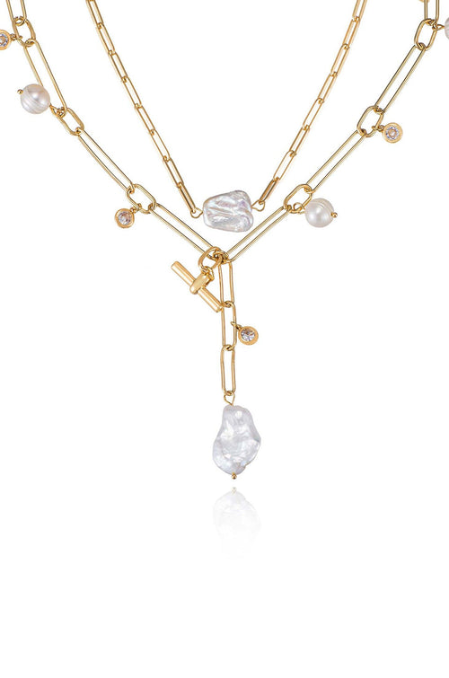 Deep Water Pearl Lariat Necklace - Flying Tomato - Necklaces - Ettika